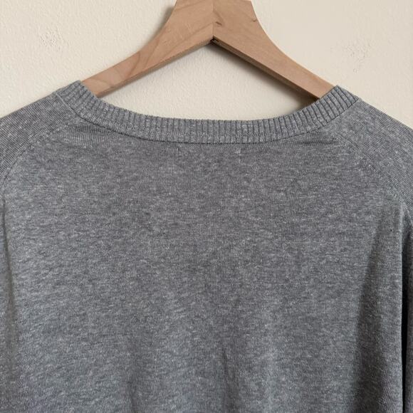 Banana Republic Men Gray Silk Linen Blend V-Neck Longsleeve Top Shirt Size Large - Picture 8 of 11